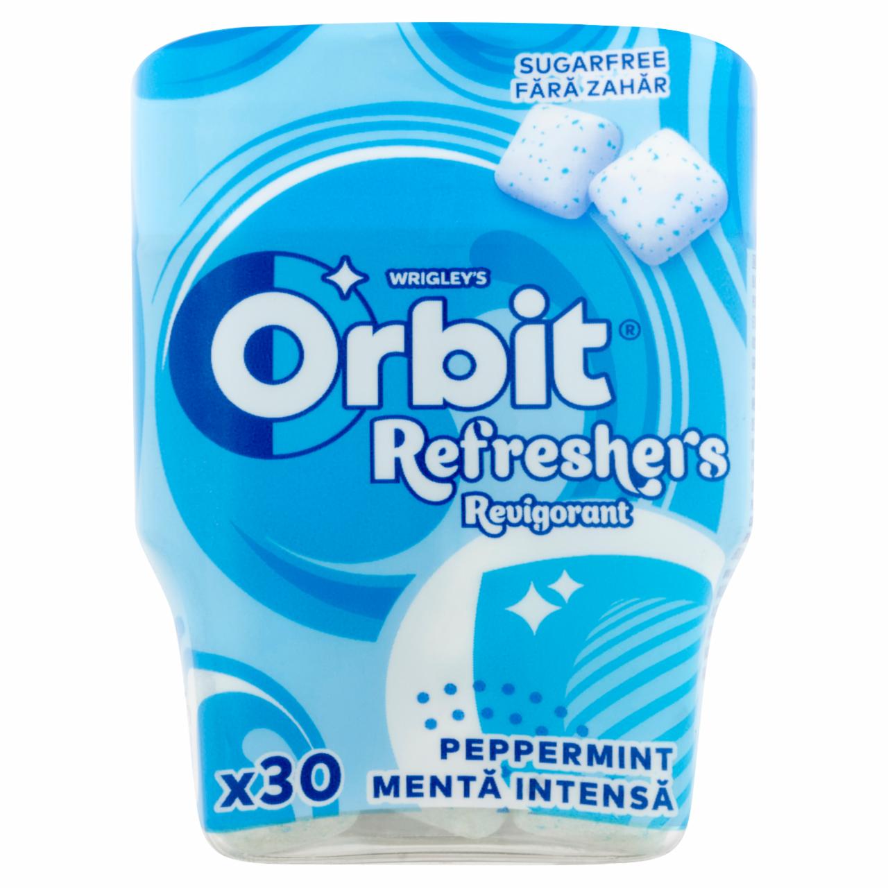 Képek - Orbit Refreshers Peppermint menta- és mentolízű cukormentes rágógumi édesítőszerrel 67 g