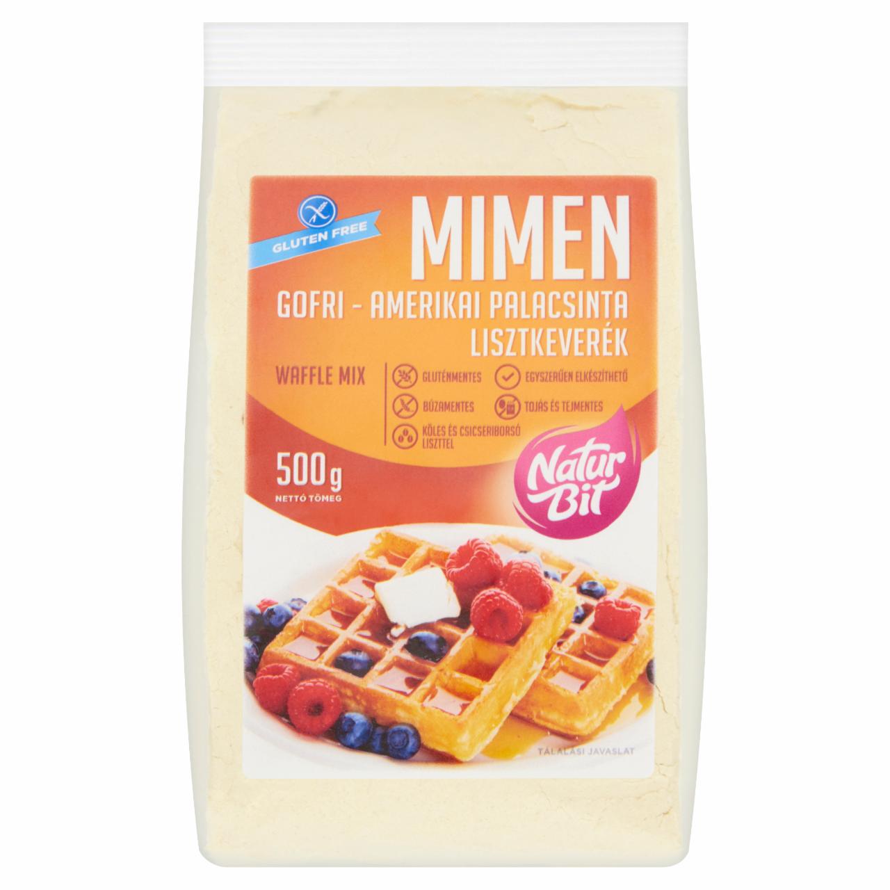 Képek - Naturbit Mimen gofri-amerikai palacsinta lisztkeverék 500 g