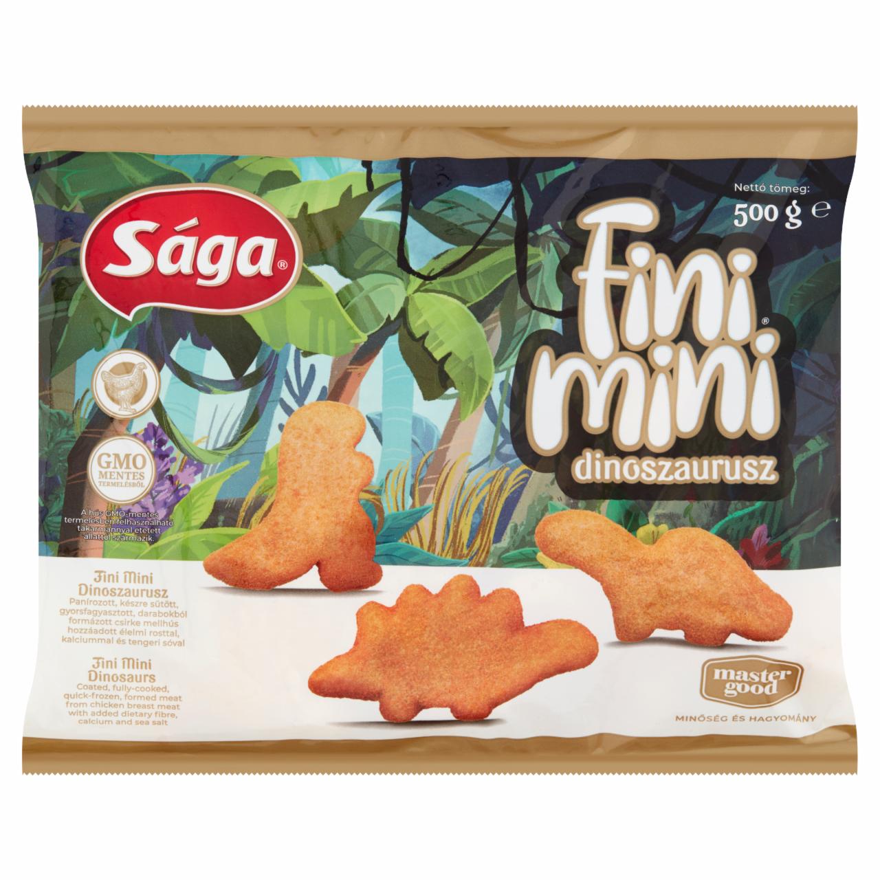 Képek - Sága Fini Dino Dinoszaurusz Nuggets gyorsfagyasztott panírozott csirke mellhús 500 g