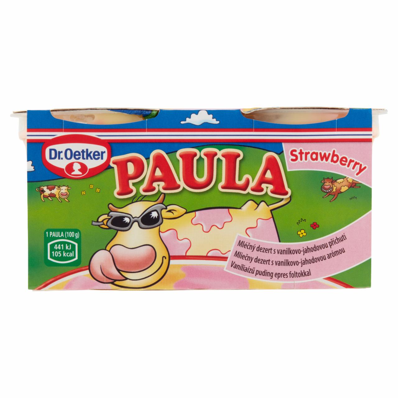 Képek - Dr. Oetker Paula vaníliaízű puding epres foltokkal 2 x 100 g (200 g)