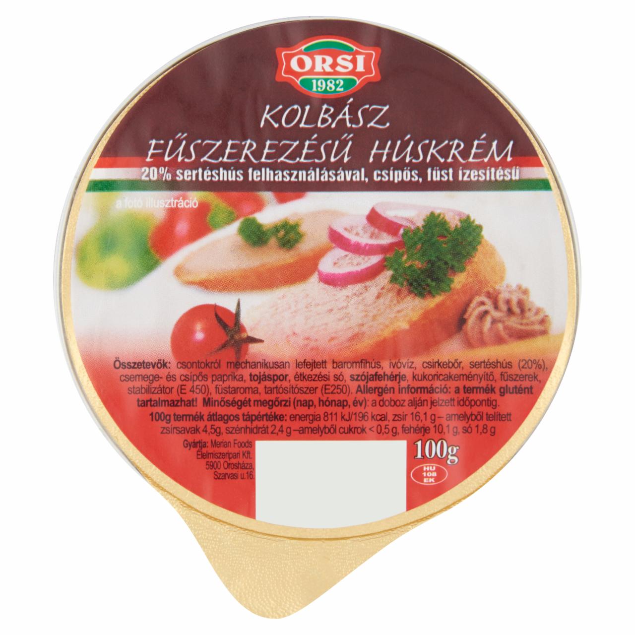 Képek - Orsi kolbász fűszerezésű húskrém 100 g