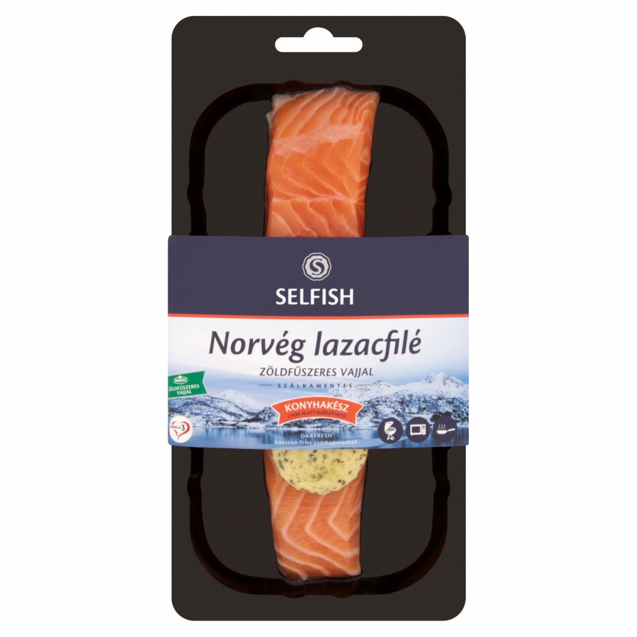 Képek - Selfish norvég lazacfilé zöldfűszeres vajjal 160 g