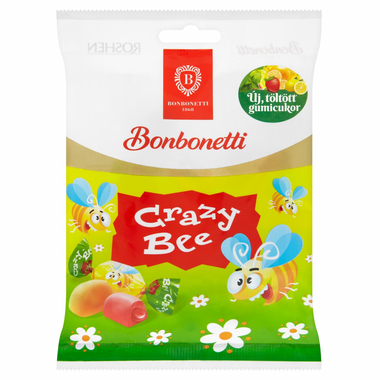 Képek - Bonbonetti Crazy Bee vegyes gyümölcs ízesítésű gumicukorkák 80 g