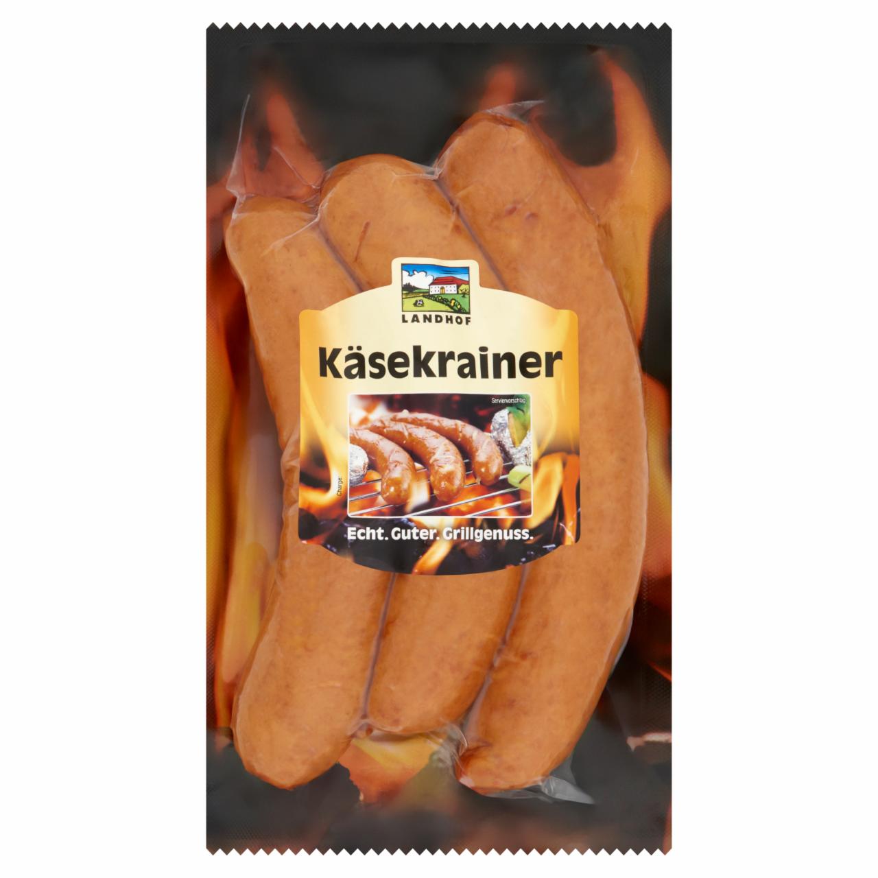 Képek - Landhof Käsekrainer füstölt sütnivaló sertés húskészítmény sajttal 360 g