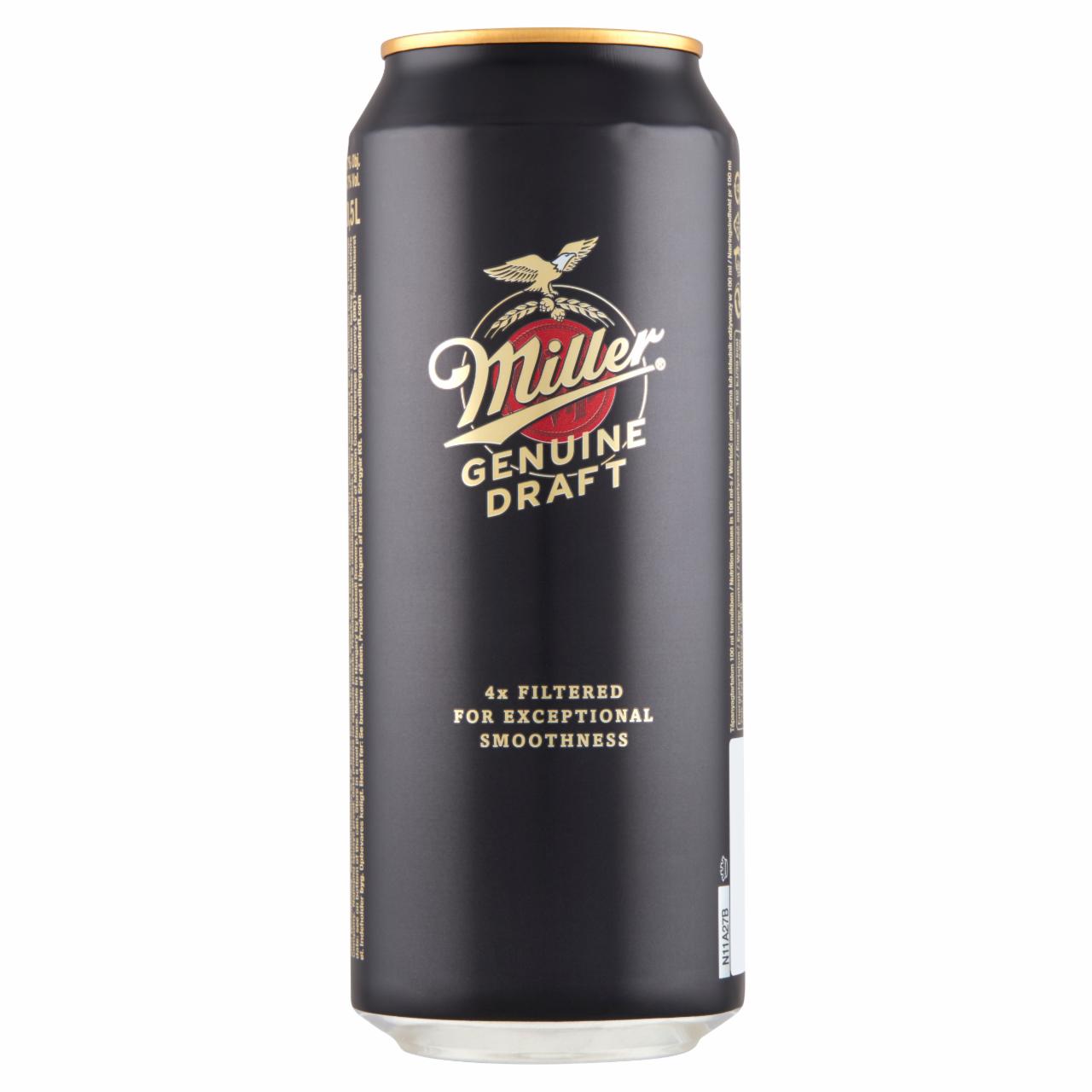 Képek - Miller Genuine Draft világos sör 4,7% 0,5 l