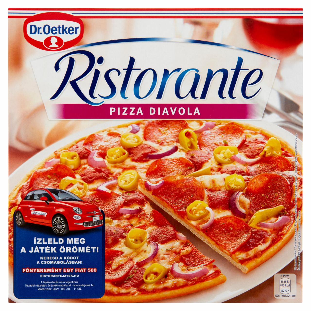 Képek - Dr. Oetker Ristorante Pizza Diavola gyorsfagyasztott pizza csípős szalámival, chili paprikával 350 g