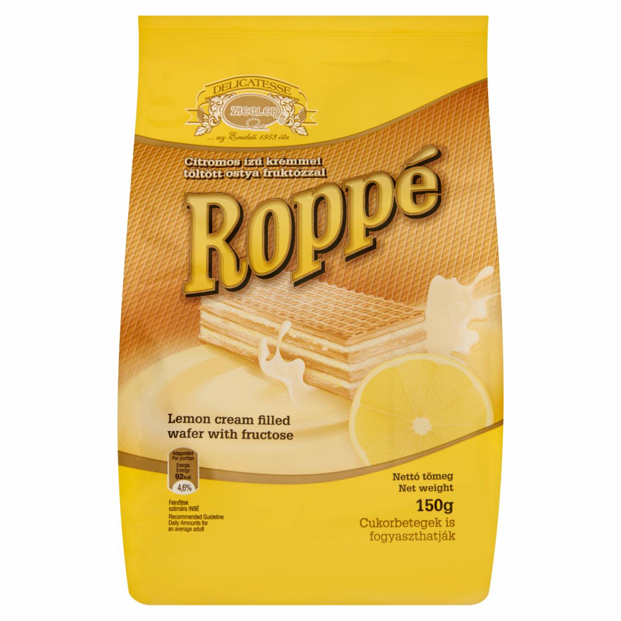 Képek - Ziegler Roppé citromos ízű krémmel töltött ostya fruktózzal 150 g