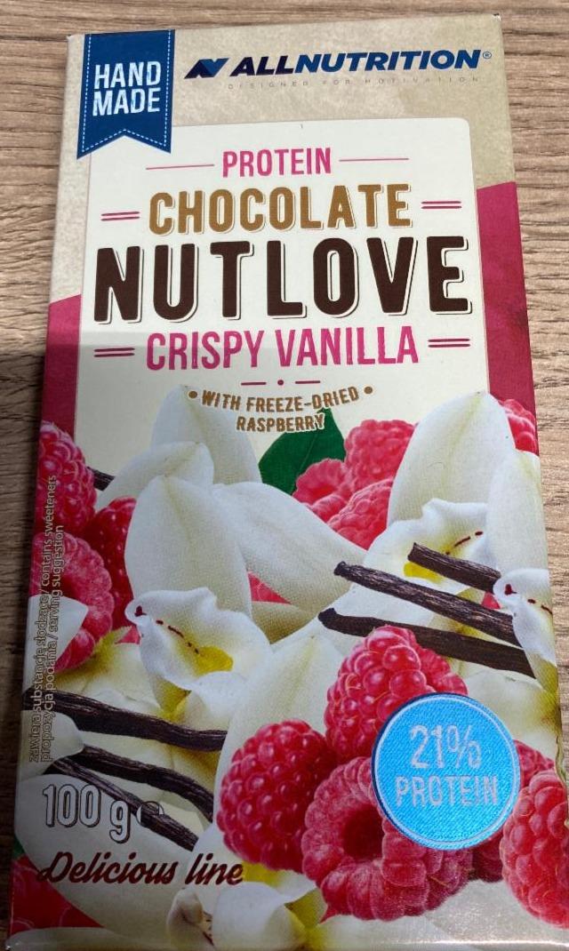 Képek - Protein chocolate nutlove crispy vanilla Allnutrition
