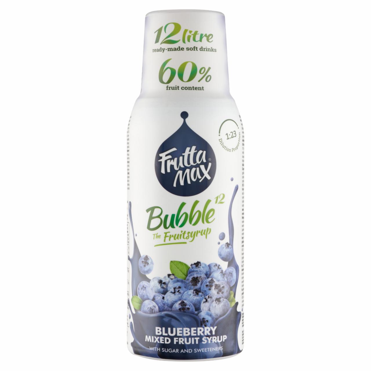 Képek - FruttaMax Bubble¹² áfonya vegyes gyümölcsszörp izocukorral és édesítőszerekkel 500 ml