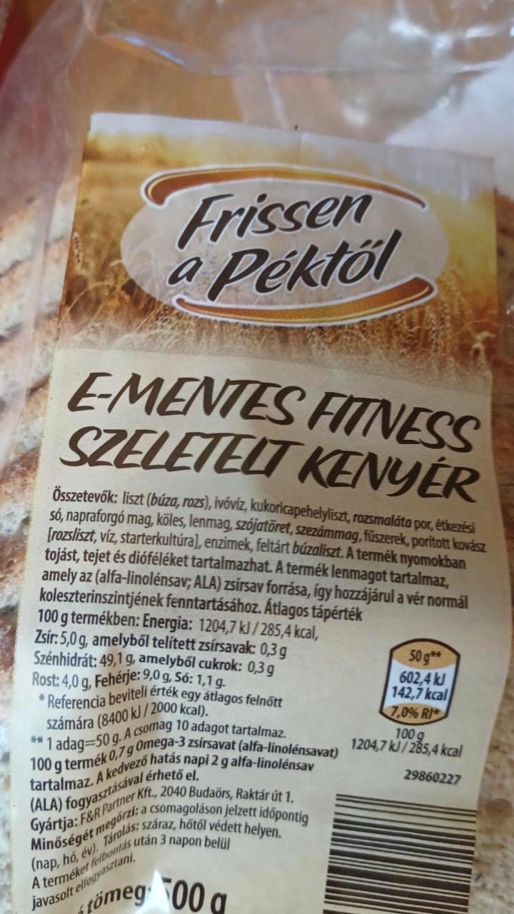 Képek - E-mentes fitness szeletelt kenyér Frissen a péktől