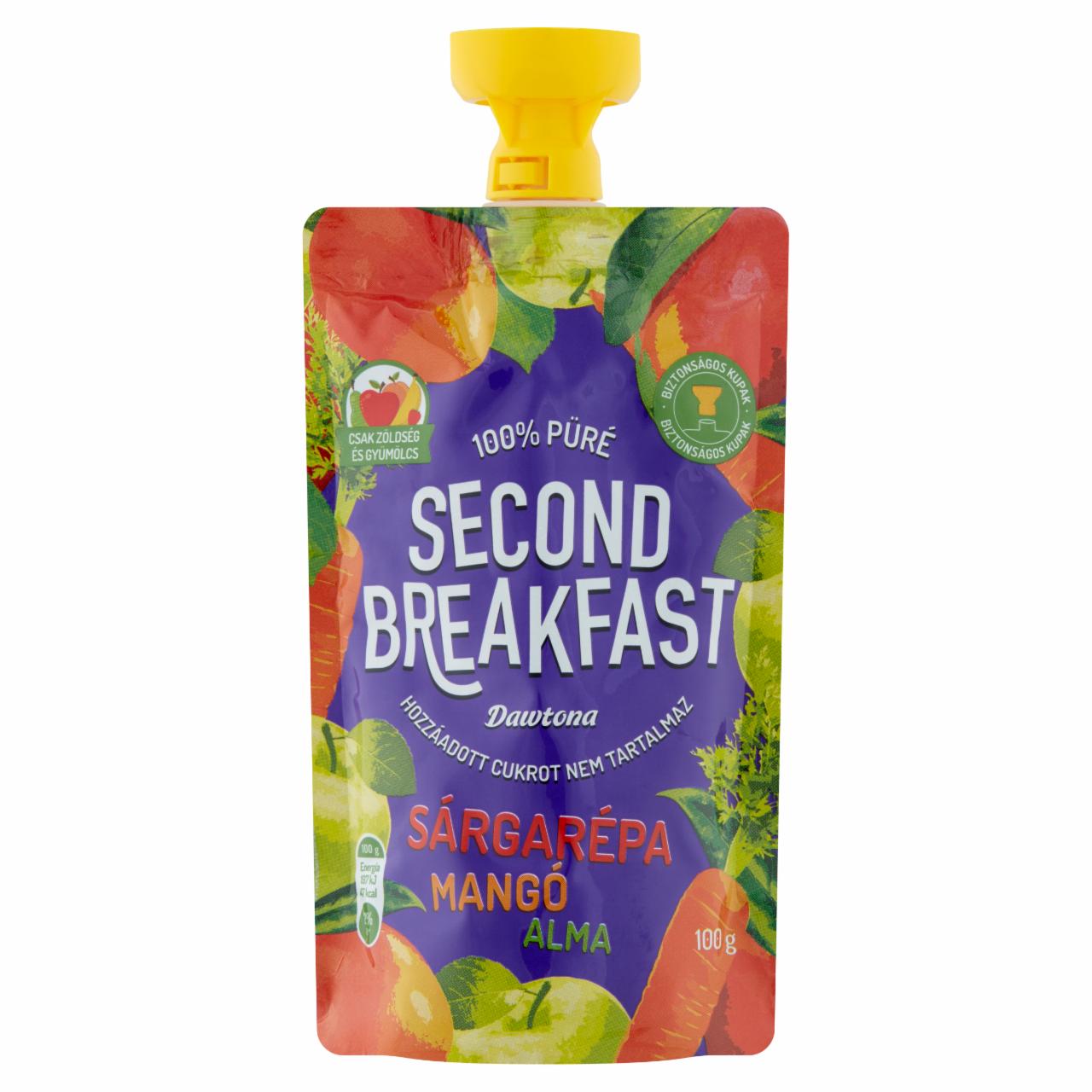 Képek - Dawtona Second Breakfast sárgarépa, mangó, alma gyümölcspüré 100 g