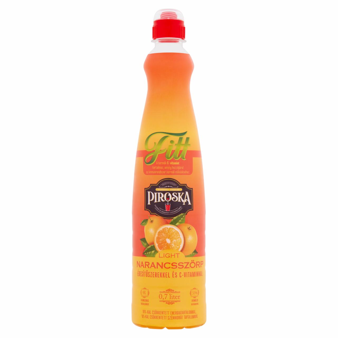 Képek - Piroska Fitt Light narancs ízű gyümölcsszörp édesítőszerekkel és C-vitaminnal 0,7 l