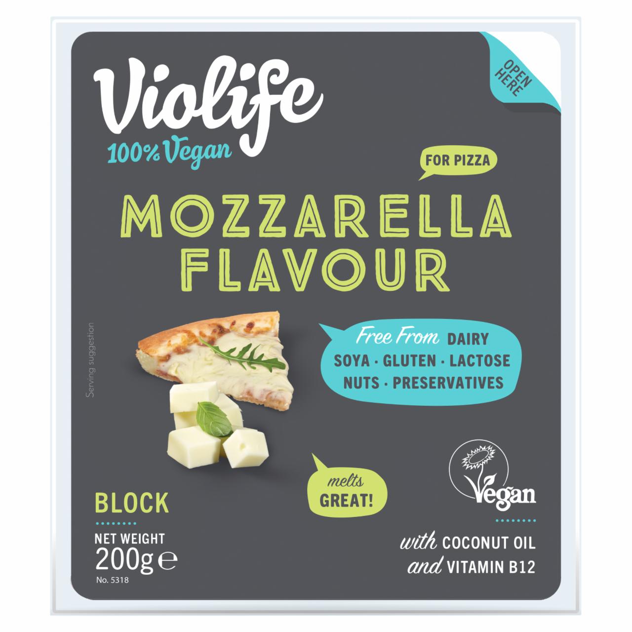 Képek - Violife mozzarella ízesítésű tömb pizzához 200 g