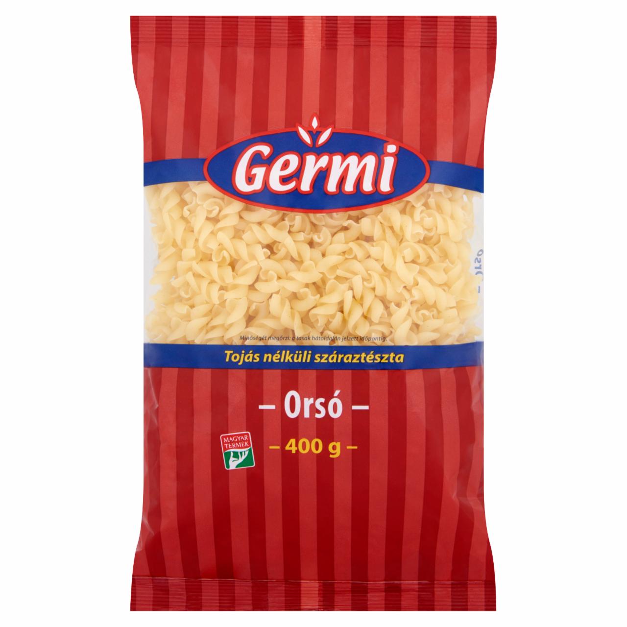 Képek - Germi orsó tojás nélküli száraztészta 400 g