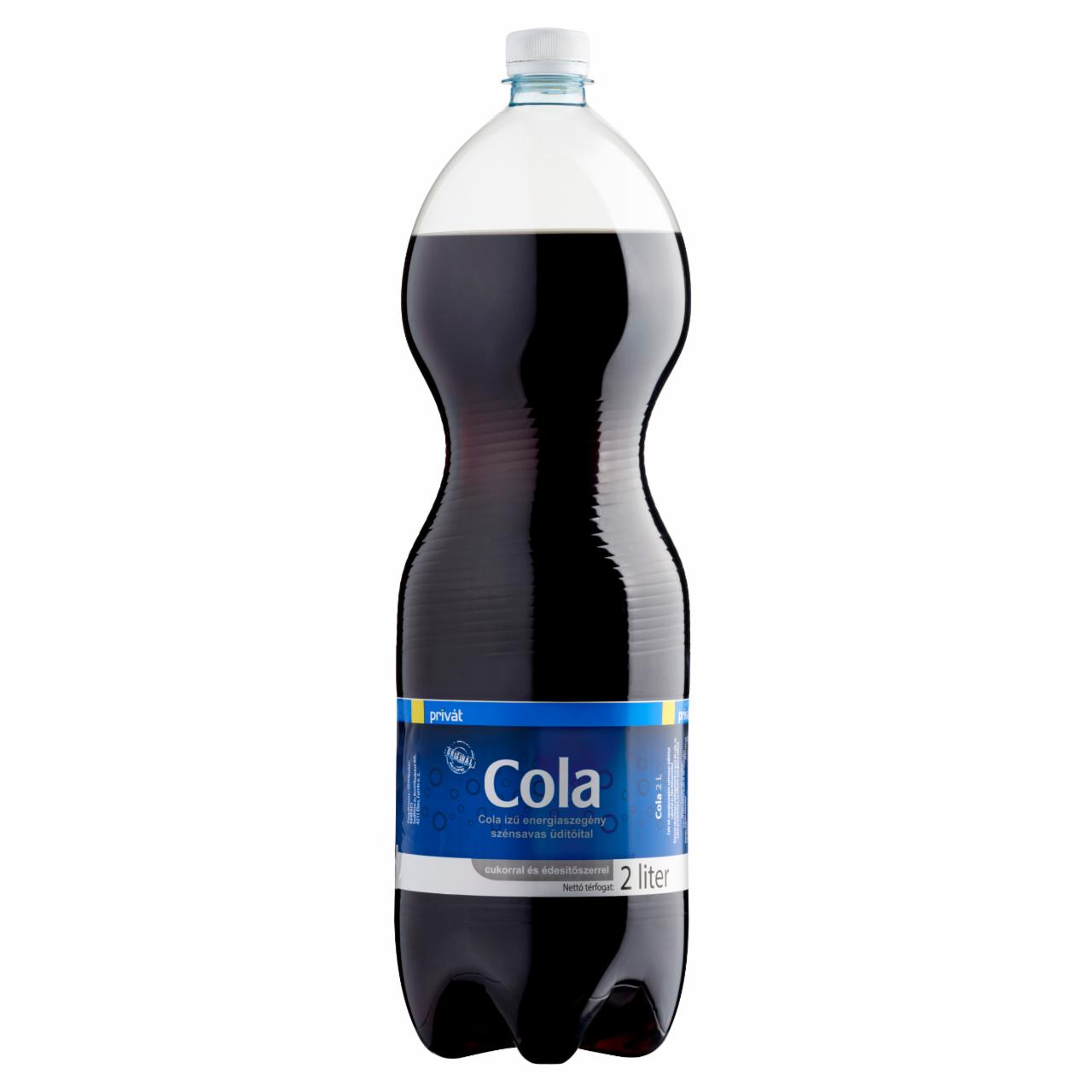 Képek - Privát cola ízű energiaszegény szénsavas üdítőital cukorral és édesítőszerrel 2 l