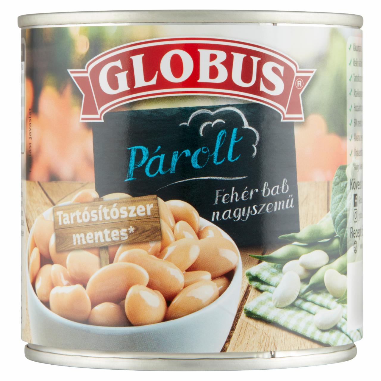 Képek - Globus Párolt nagyszemű fehér bab 326 g