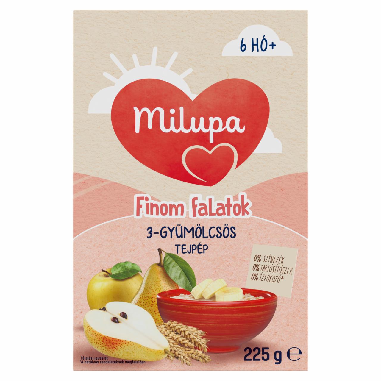 Képek - Milupa Finom falatok 3-gyümölcsös tejpép 6 hó+ 225 g