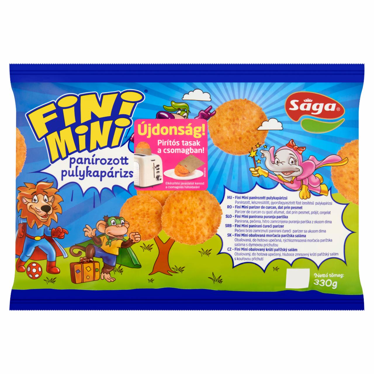 Képek - Sága Fini Mini gyorsfagyasztott panírozott pulykapárizsi 330 g