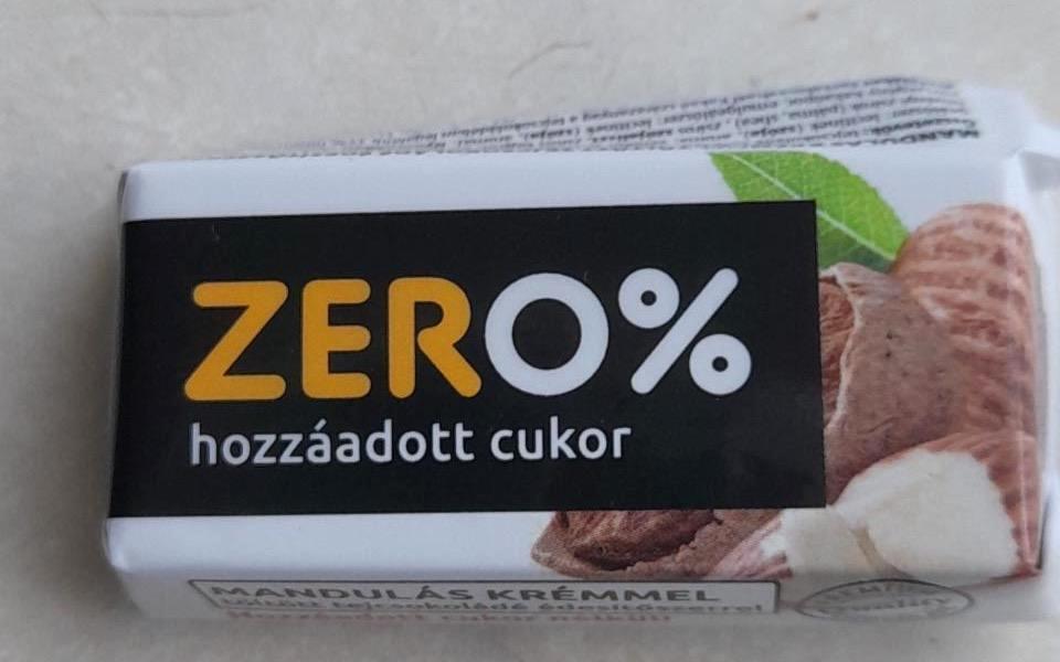 Képek - Szerencsi Zero% mandulás krémmel töltött tejcsokoládé édesítőszerrel 21 g