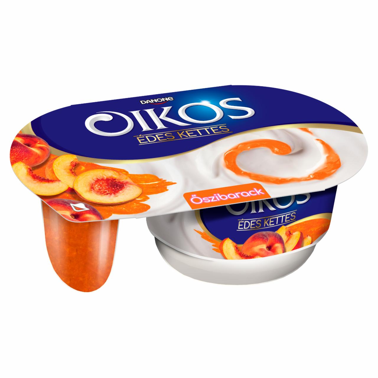 Képek - Danone Oikos Édes Kettes élőflórás édesített joghurt őszibarackszósszal 122 g