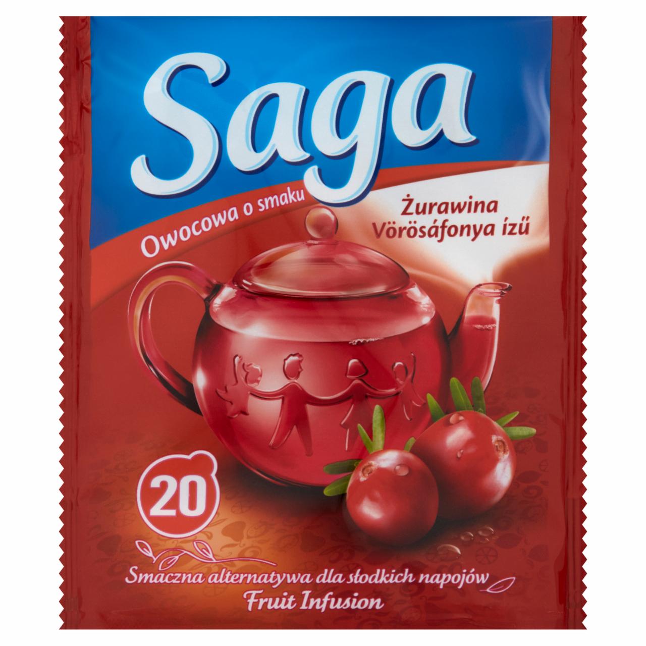 Képek - Saga vörösáfonya ízű gyümölcstea 20 filter 34 g