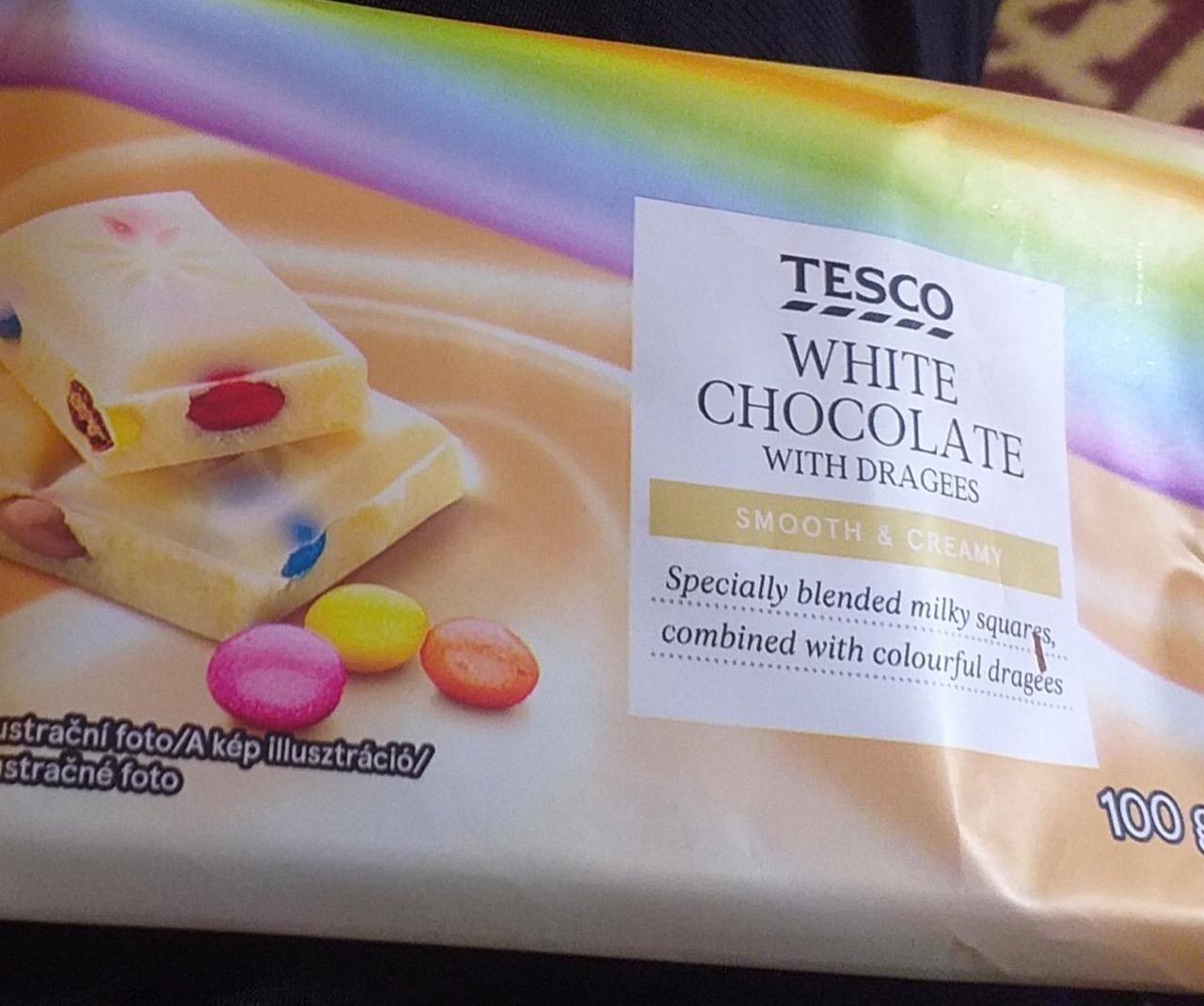 Képek - White chocolate with dragees Tesco