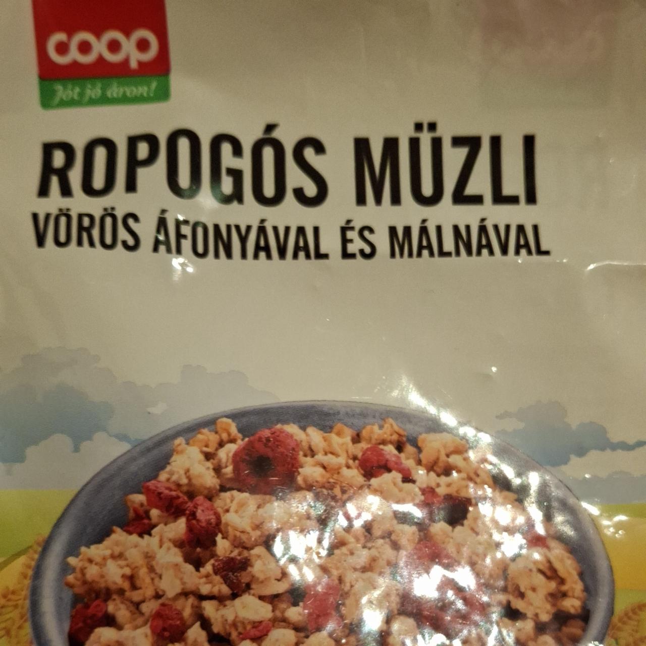 Képek - Ropogós müzli vörös áfonyával és málnával Coop