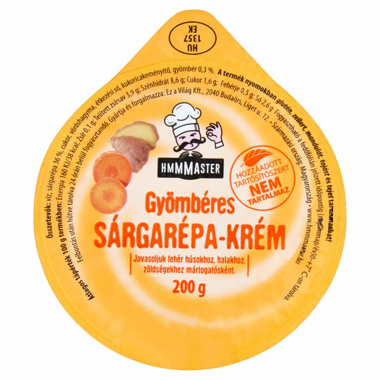 Képek - Hmmmaster gyömbéres sárgarépa-krém 200 g