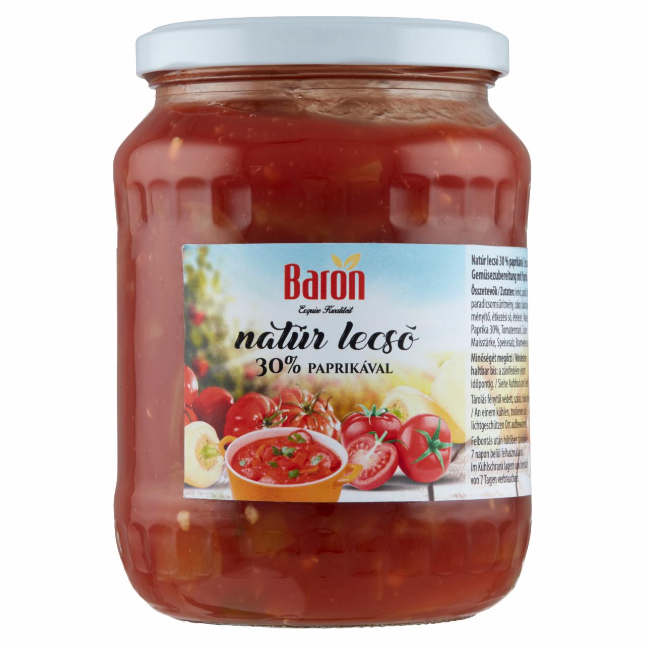 Képek - Baron natúr lecsó 30% paprikával 670 g