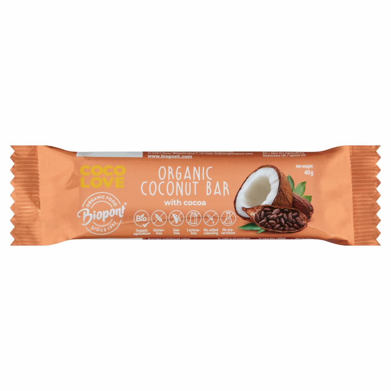 Képek - Biopont Coco Love BIO kakaós kókuszos szelet 40 g