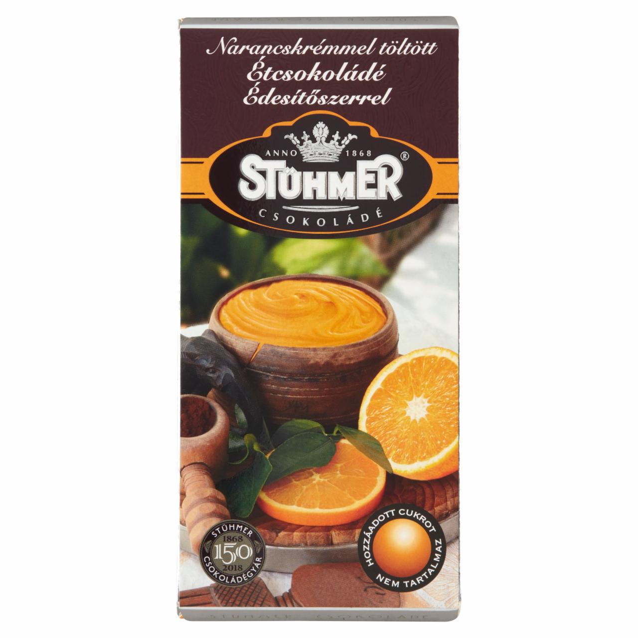Képek - Stühmer narancskrémmel töltött étcsokoládé édesítőszerrel 100 g