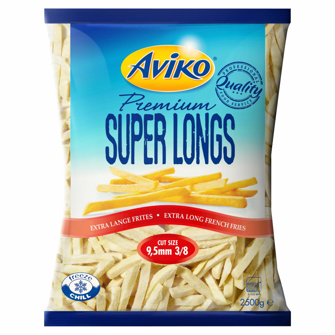 Képek - Aviko Premium gyorsfagyasztott, elősütött, extra hosszú hasábburgonya 9,5 mm 2500 g