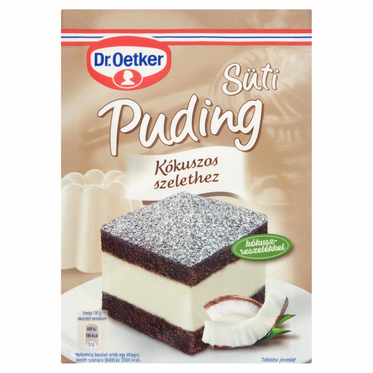 Képek - Dr. Oetker Süti Puding kókuszos pudingpor kókuszos szelethez 84 g