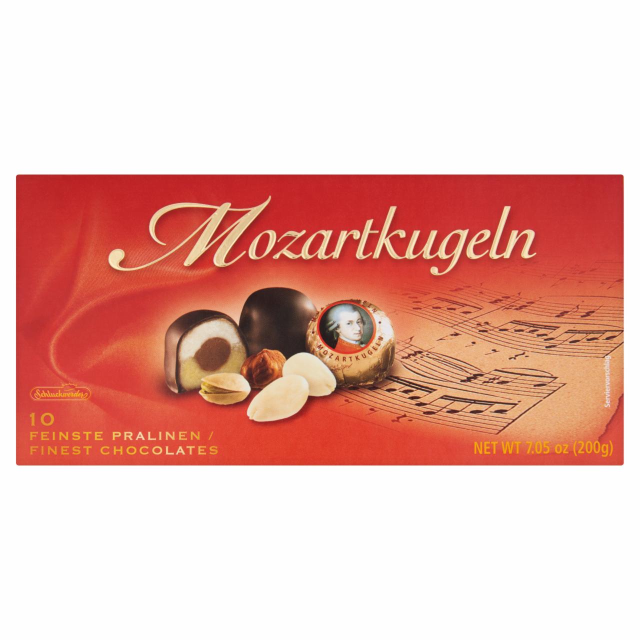 Képek - Schluckwerder Mozartkugeln csokoládé marcipánnal és mogyoró-nugáttal töltve 200 g