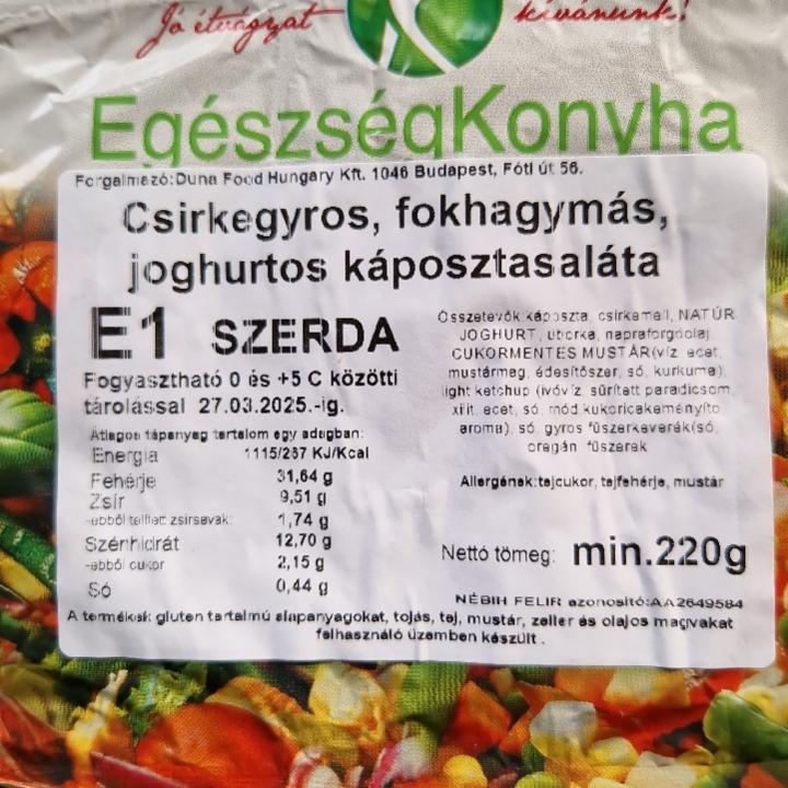 Képek - csirkegyros fokhagymás joghurtos káposztasaláta EgészségKonyha