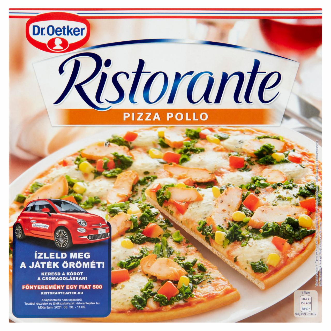 Képek - Dr. Oetker Ristorante Pizza Pollo gyorsfagyasztott pizza sajttal és pácolt csirkemellel 355 g