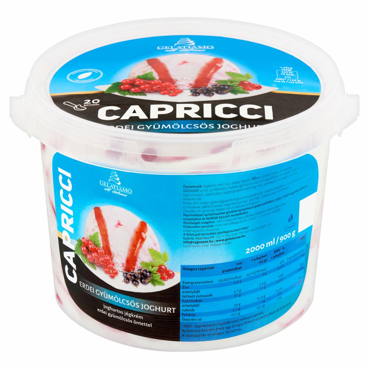 Képek - Gelatiamo Capricci joghurtos jégkrém erdei gyümölcsös öntettel 2000 ml