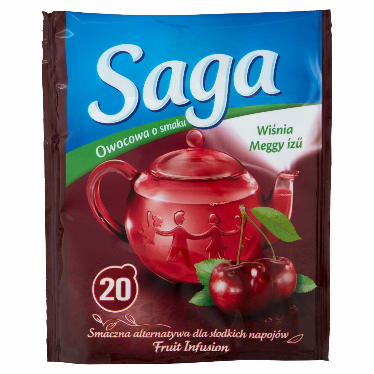 Képek - Saga meggy ízű gyümölcstea 20 filter 34 g