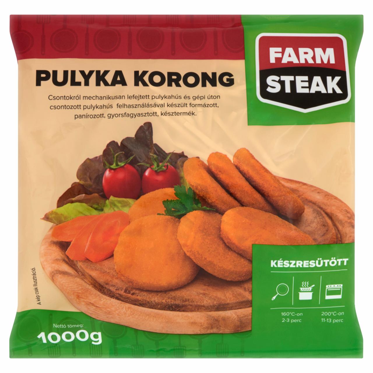 Képek - Farm Steak gyorsfagyasztott, készresütött, panírozott pulyka korong 1000 g