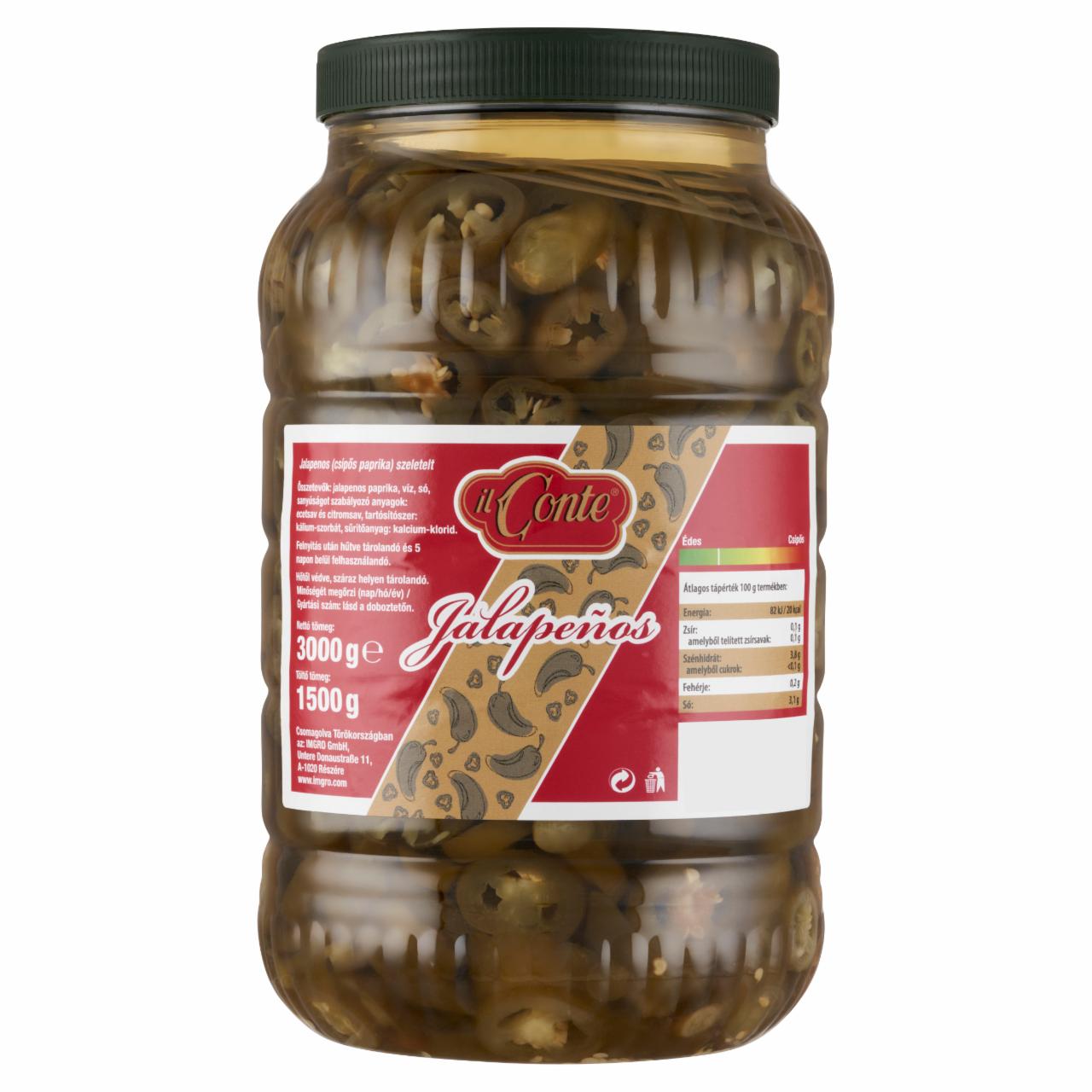 Képek - Il Conte szeletelt Jalapenos csípős paprika 3000 g