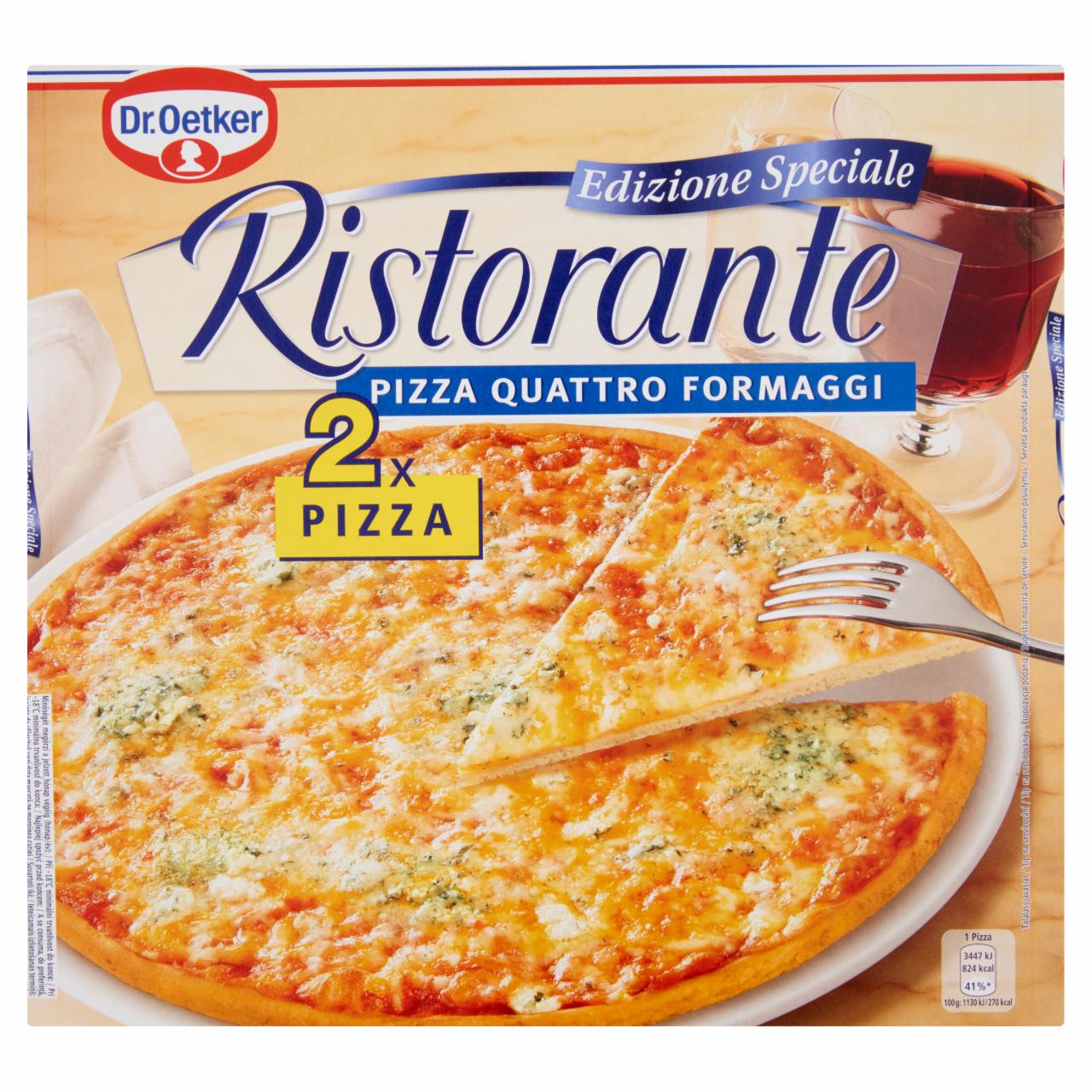 Képek - Dr. Oetker Ristorante Pizza Quattro Formaggi gyorsfagyasztott négysajtos pizza 2 db 610 g