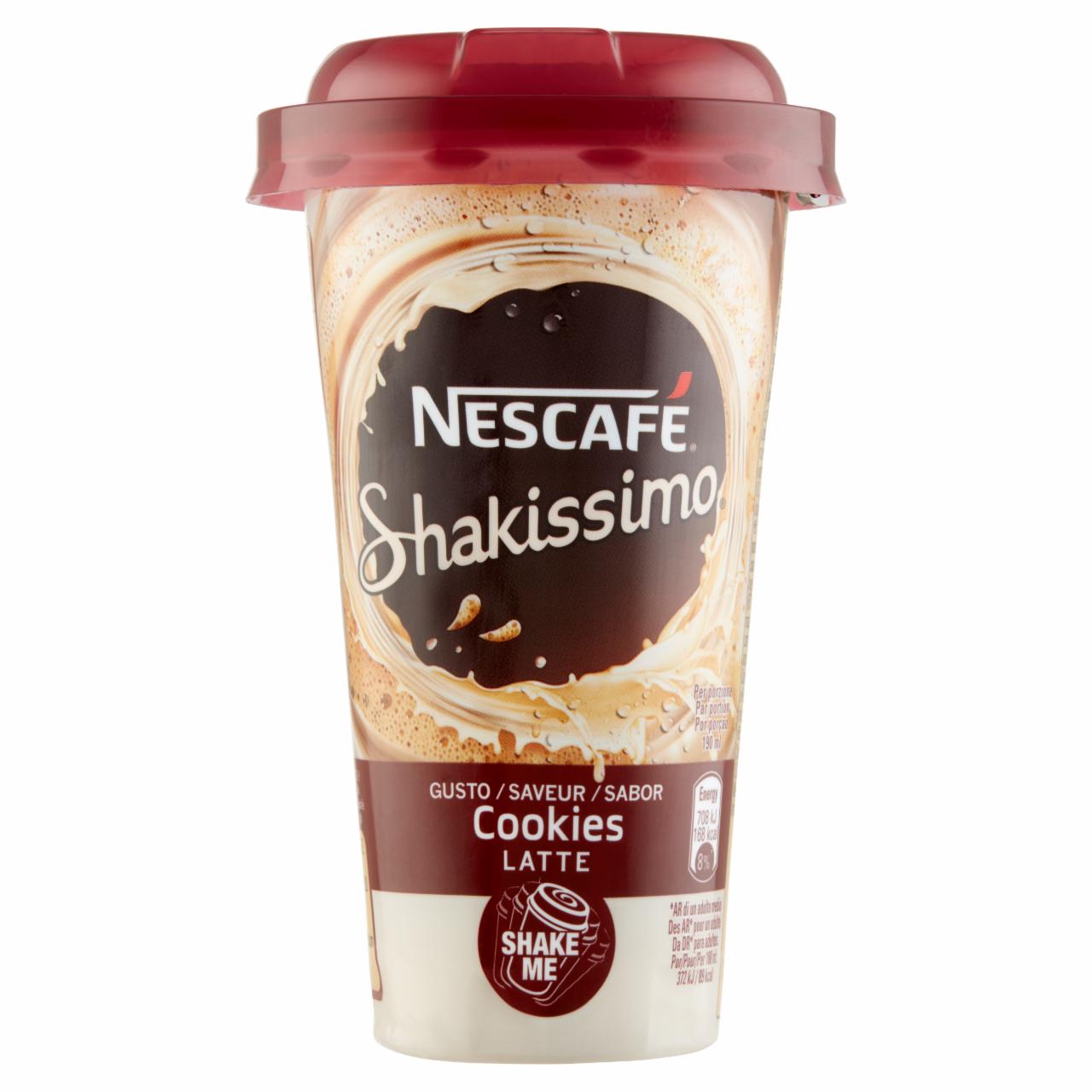 Képek - Nescafé Shakissimo Cookies ízesített félzsíros tejkészítmény kávéval, kakaó és keksz ízzel 190 ml