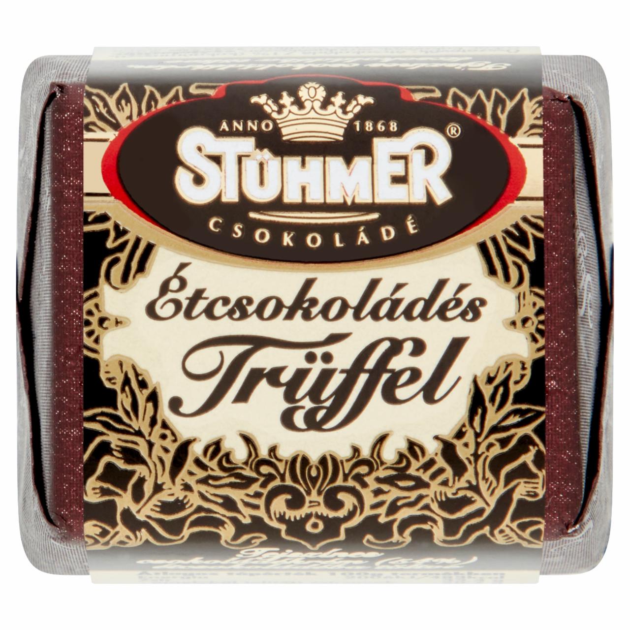 Képek - Stühmer Étcsokoládés Trüffel tejszínes csokoládékrém, étcsokoládéba töltve 16 g