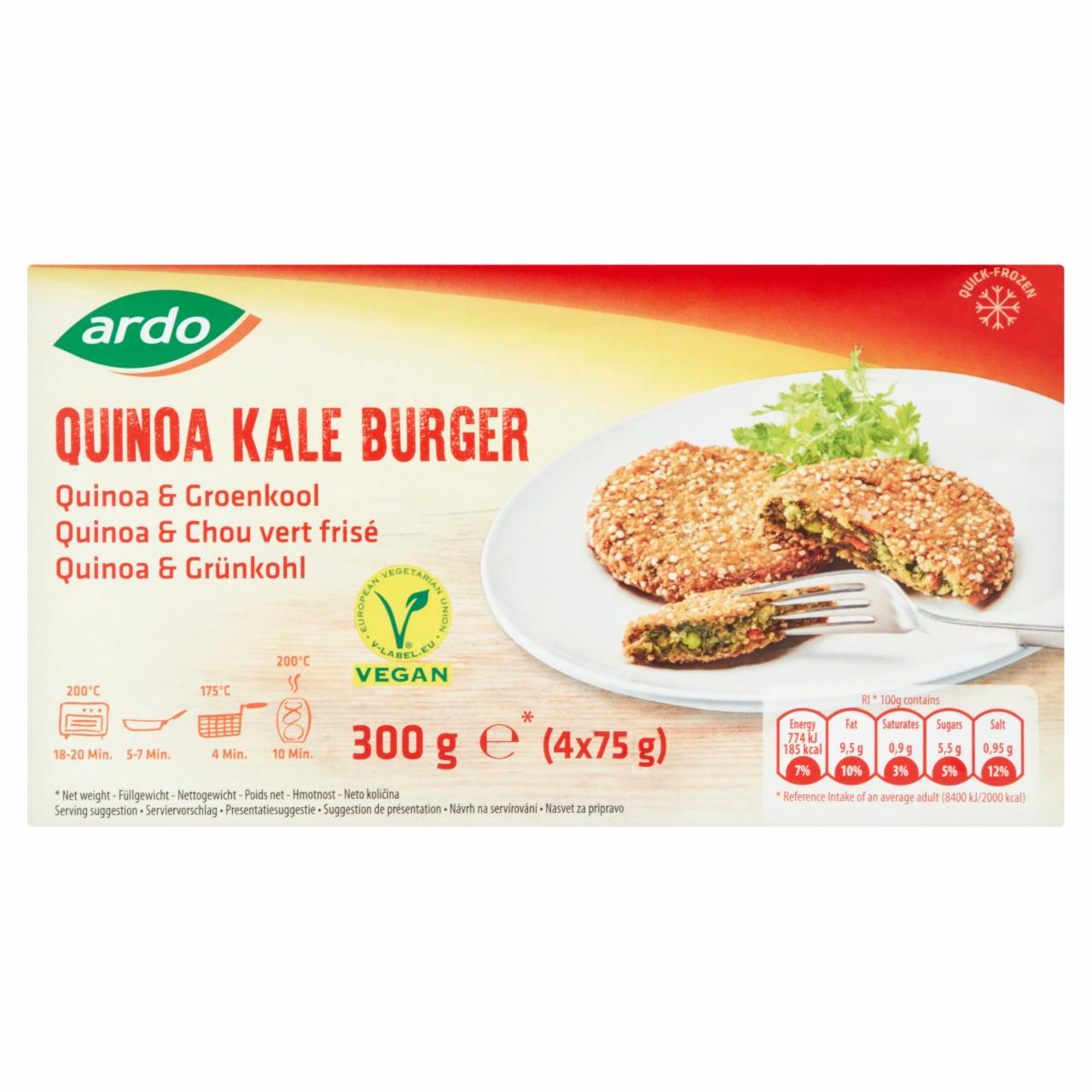 Képek - Ardo gyorsfagyasztott quinoa burger 4 x 75 g (300 g)