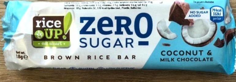 Képek - Brown rice bar coconut & milk chocolate zero sugar Rice up!
