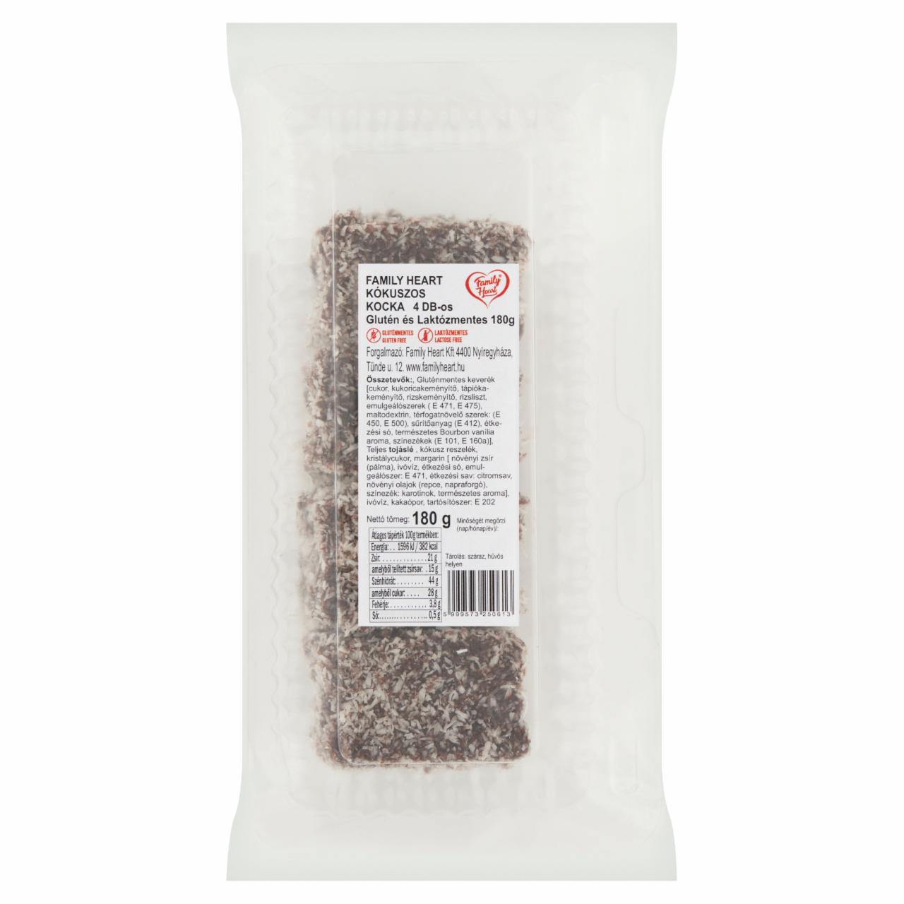 Képek - Family Heart kókuszos kocka 4 db 180 g