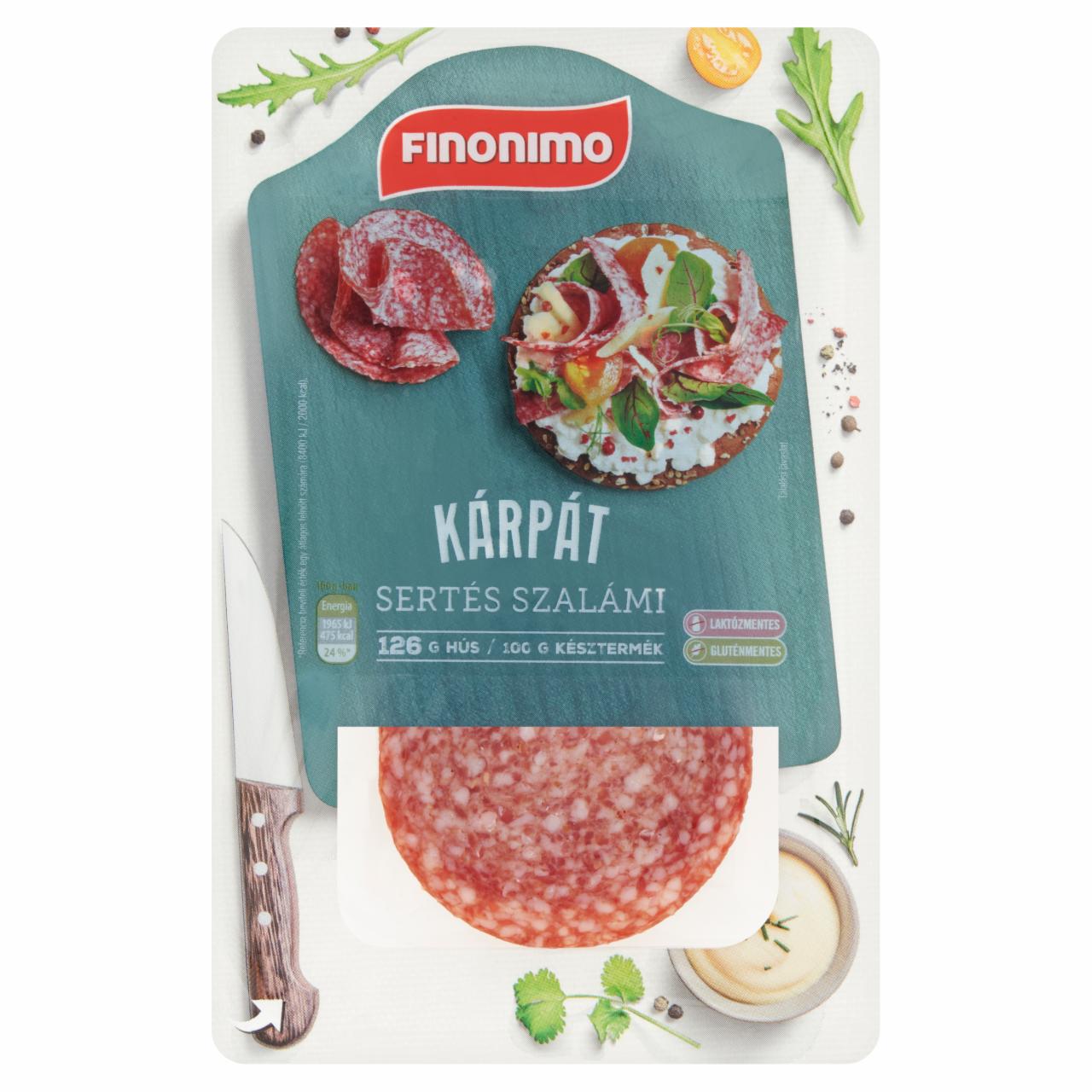 Képek - Finonimo Kárpát szeletelt sertés szalámi 65 g