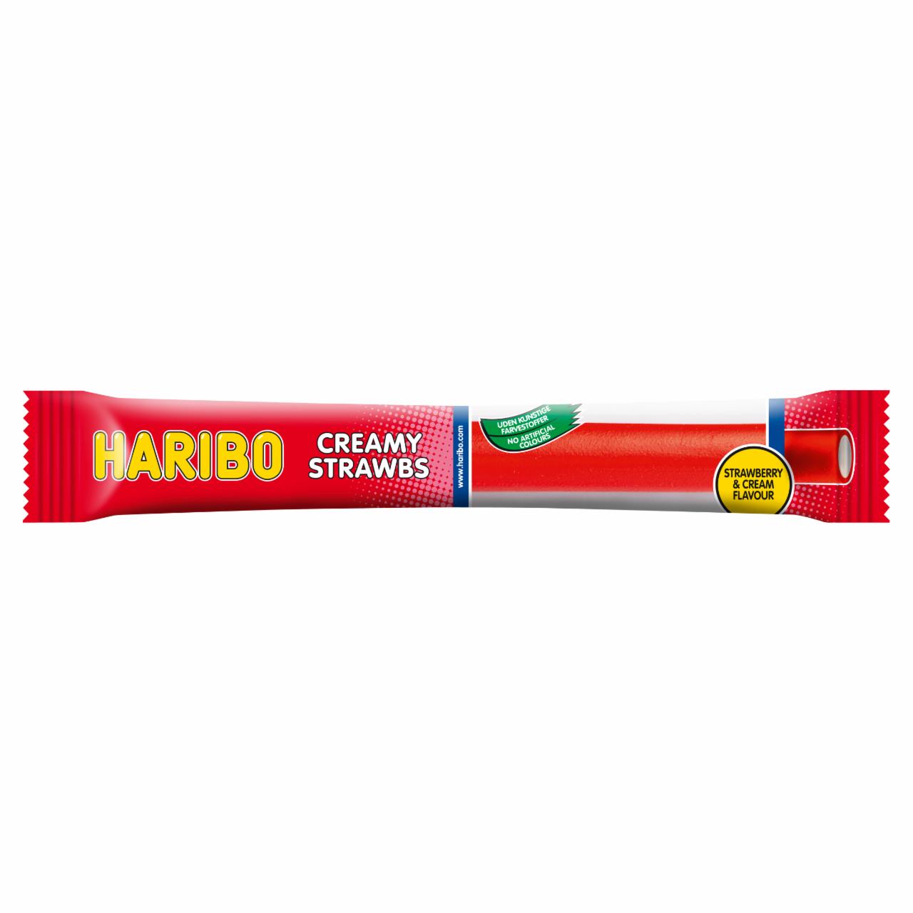 Képek - Haribo Creamy Strawbs eperízű gumicukorka 38 g