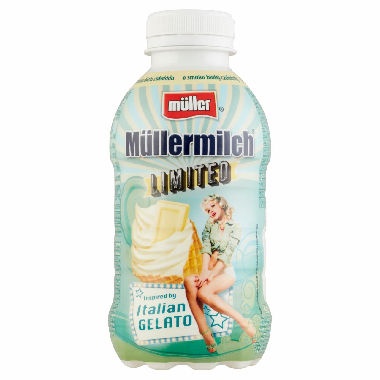 Képek - Müller Müllermilch fehércsokoládé ízű zsírszegény tejital, hozzáadott vitaminokkal 400 g