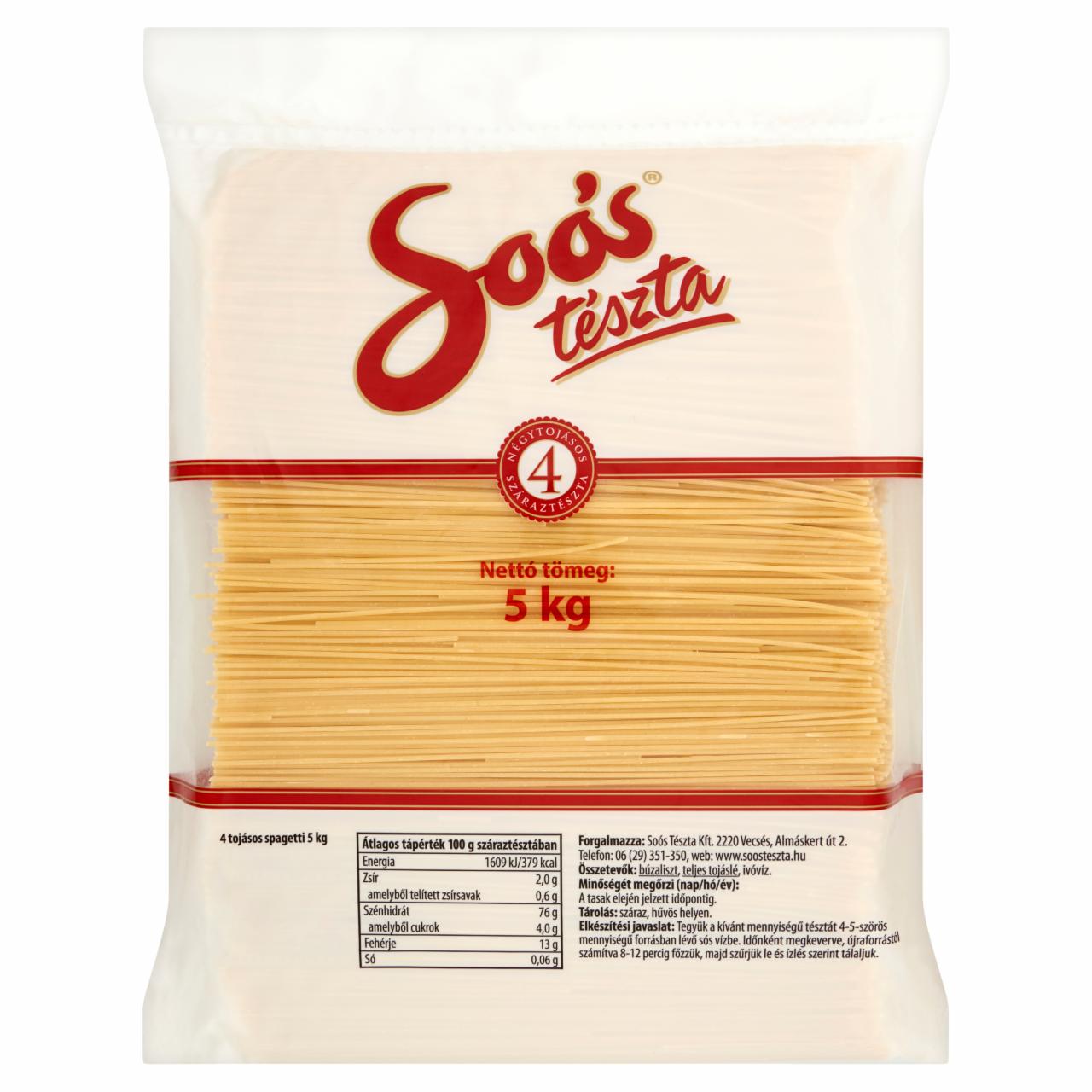 Képek - Soós spagetti 4 tojásos száraztészta 5 kg